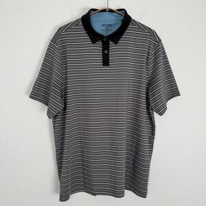 Rhone Mens Grey Striped Short Sleeve Golf Polo Shirt Size L 101592 Stretch